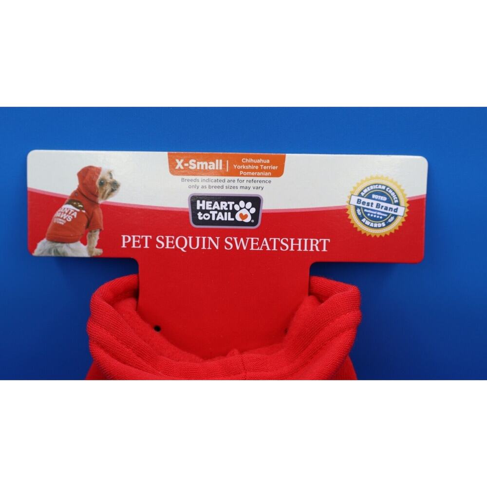 Heart to Tail Santa Paws Dog Christmas Sweater, Christmas Gift for dogs, Size XS - Picture 2 of 3